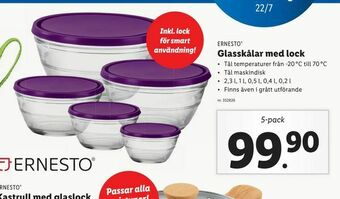 Lidl Glasskålar med lock erbjuda