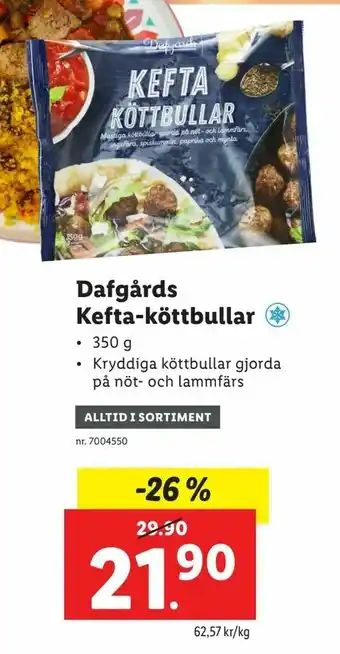 Lidl Dafgårds Kefta-köttbullar erbjuda