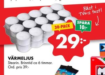 ÖoB Värmeljus erbjuda