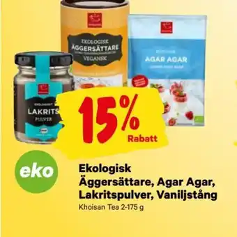 Ekologisk Äggersättare, Agar Agar,Lakritspulver, Vanilljstång