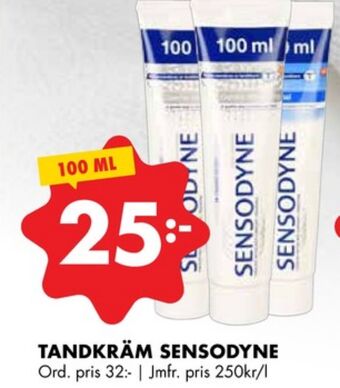 ÖoB Sensodyne tandkräm erbjuda