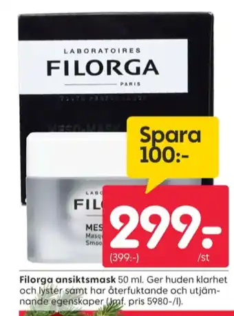 Rusta Filorga ansiktsmask erbjuda