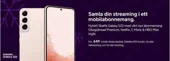 Telia Samsung Galaxy S22 erbjuda