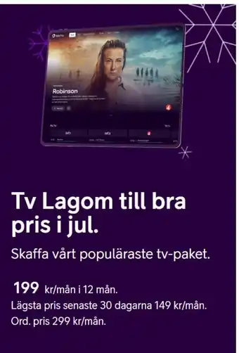 Telia Tv Lagom Till Bra Pris i Jul erbjuda
