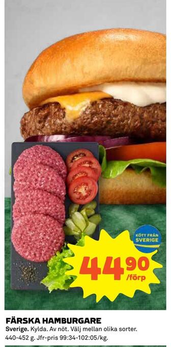 Coop Färska hamburgare erbjuda