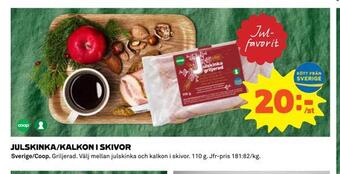 Coop Julskinka/kalkon i skivor erbjuda