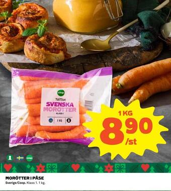 Coop Morötter i påse erbjuda