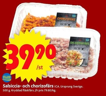 ICA Supermarket Salsiccia-och Chorizofärs erbjuda