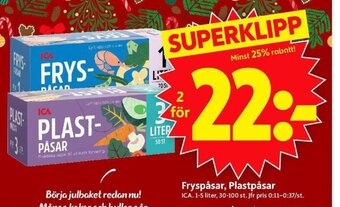 ICA Supermarket Fryspåsar, Plastpåsar erbjuda