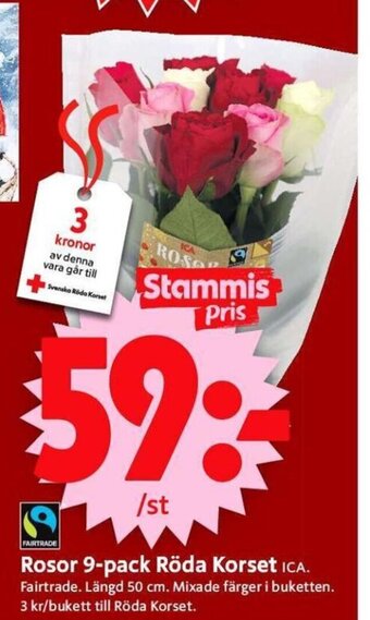 ICA Supermarket Rosor 9-pack Röda Korset erbjuda