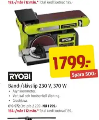 Jula Ryobi bandslip erbjuda