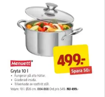 Jula Menuett grytor erbjuda