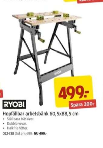 Jula Ryobi arbetsbänk erbjuda