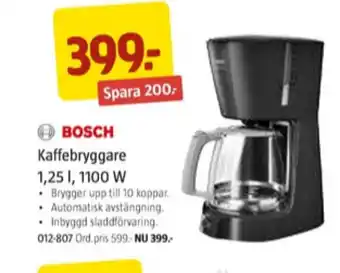 Jula Bosch kaffebryggare erbjuda