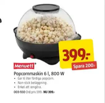 Jula Menuett popcornmaskin erbjuda