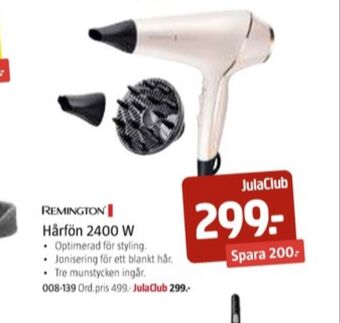 Jula Remington hårfön erbjuda