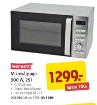 Jula Menuett mikrovågsugn erbjuda