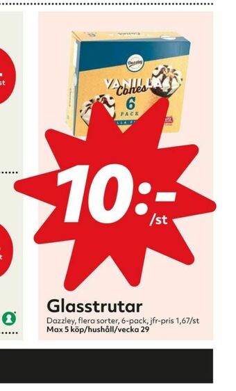 Hemköp Dazzley Glasstrutar erbjuda