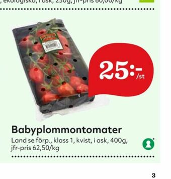 Hemköp Plommontomater erbjuda