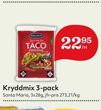 Hemköp Santa Maria Taco kryddmix erbjuda