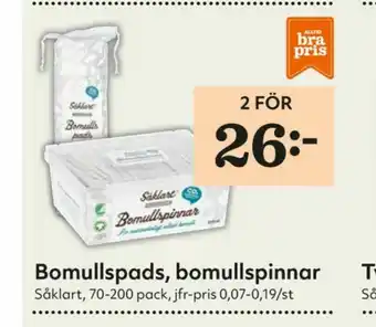 Hemköp Garant Såklart Bomullspinnar erbjuda