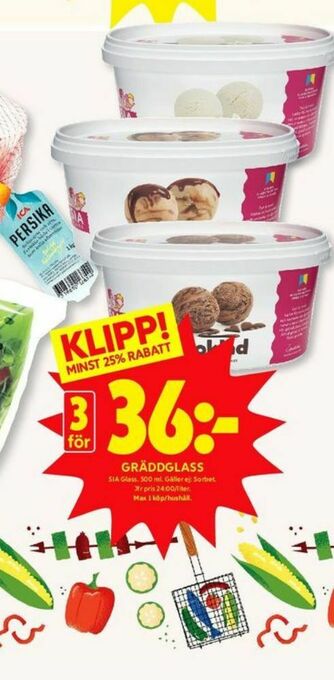 ICA Kvantum Sia Gräddglass erbjuda