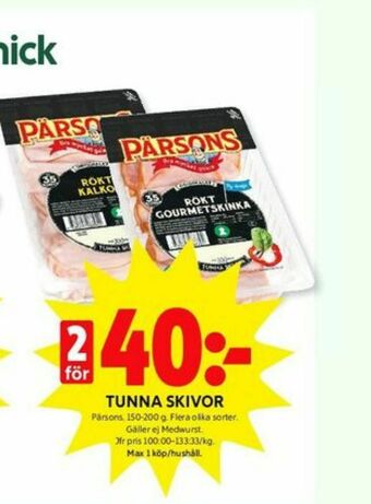 ICA Kvantum Pärsons Kalkon erbjuda