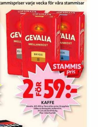 ICA Maxi Gevalia Kaffe malet erbjuda
