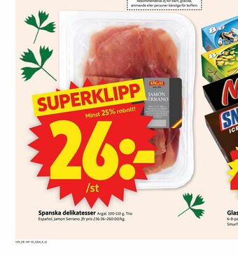 ICA Supermarket Argal Serranoskinka erbjuda