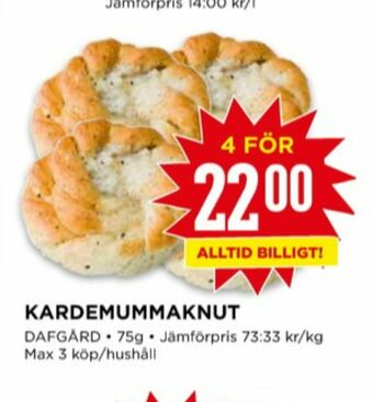 Willys Dafgårds Butiksbakat kaffebröd erbjuda