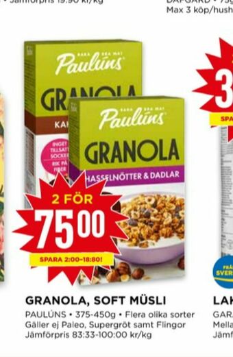 Willys Paulùns Granola erbjuda
