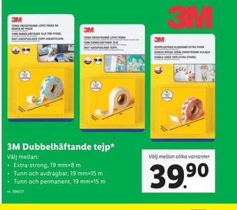 Lidl 3m dubbelhäftande tejp erbjuda