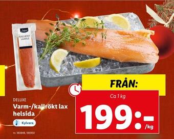 Lidl Varm-/kallrökt lax helsida erbjuda