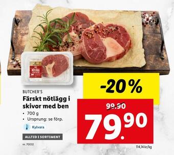 Lidl Färskt nötlägg i skivor med ben erbjuda