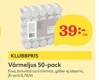 Hemköp Fixa värmeljus erbjuda
