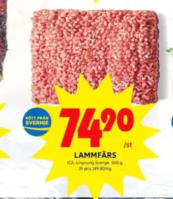 ICA Kvantum Ica lammfärs erbjuda
