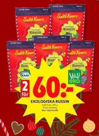 ICA Kvantum Saltå kvarn russin erbjuda