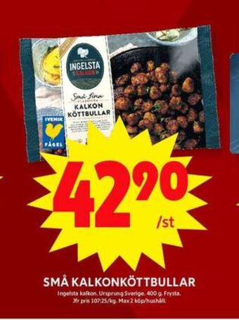 ICA Maxi Ingelsta kalkon kalkonköttbullar erbjuda
