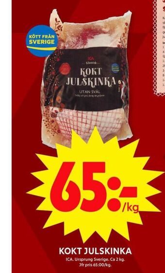 ICA Maxi Ica julskinka erbjuda