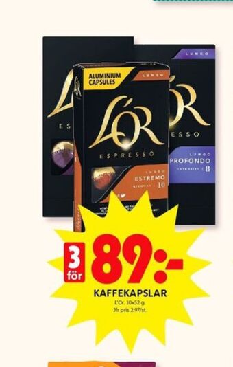 ICA Kvantum L or kaffekapslar erbjuda