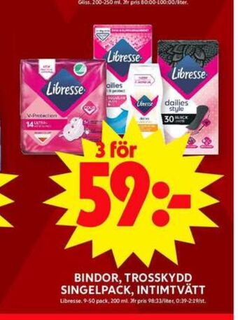 ICA Maxi Libresse bindor erbjuda