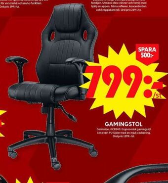 ICA Maxi Centurion gamingstol erbjuda