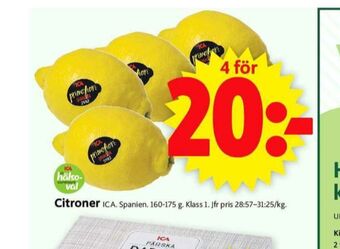 ICA Supermarket Ica citroner erbjuda