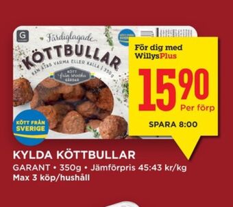 Willys Hemma Garant köttbullar erbjuda