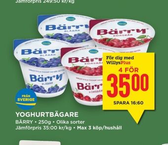 Willys Hemma Bärry yoghurt erbjuda