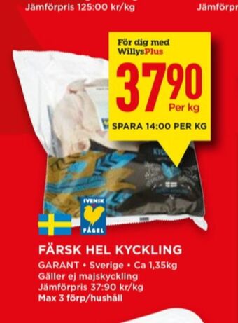 Willys Garant kyckling erbjuda