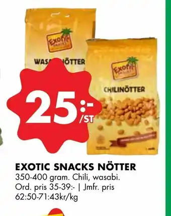 ÖoB Exotic snacks nötter erbjuda