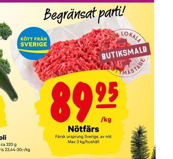 City Gross Nötfärs erbjuda
