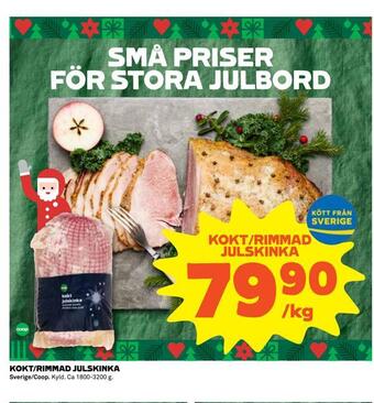 Coop Extra Kokt/rimmad julskinka erbjuda
