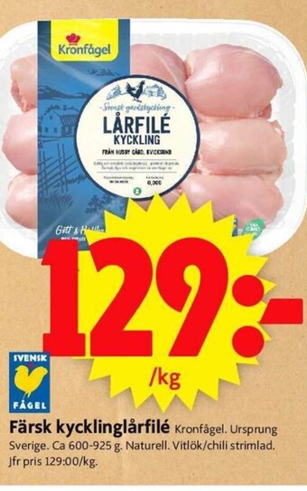 ICA Supermarket Färsk Kycklinglårfilé erbjuda